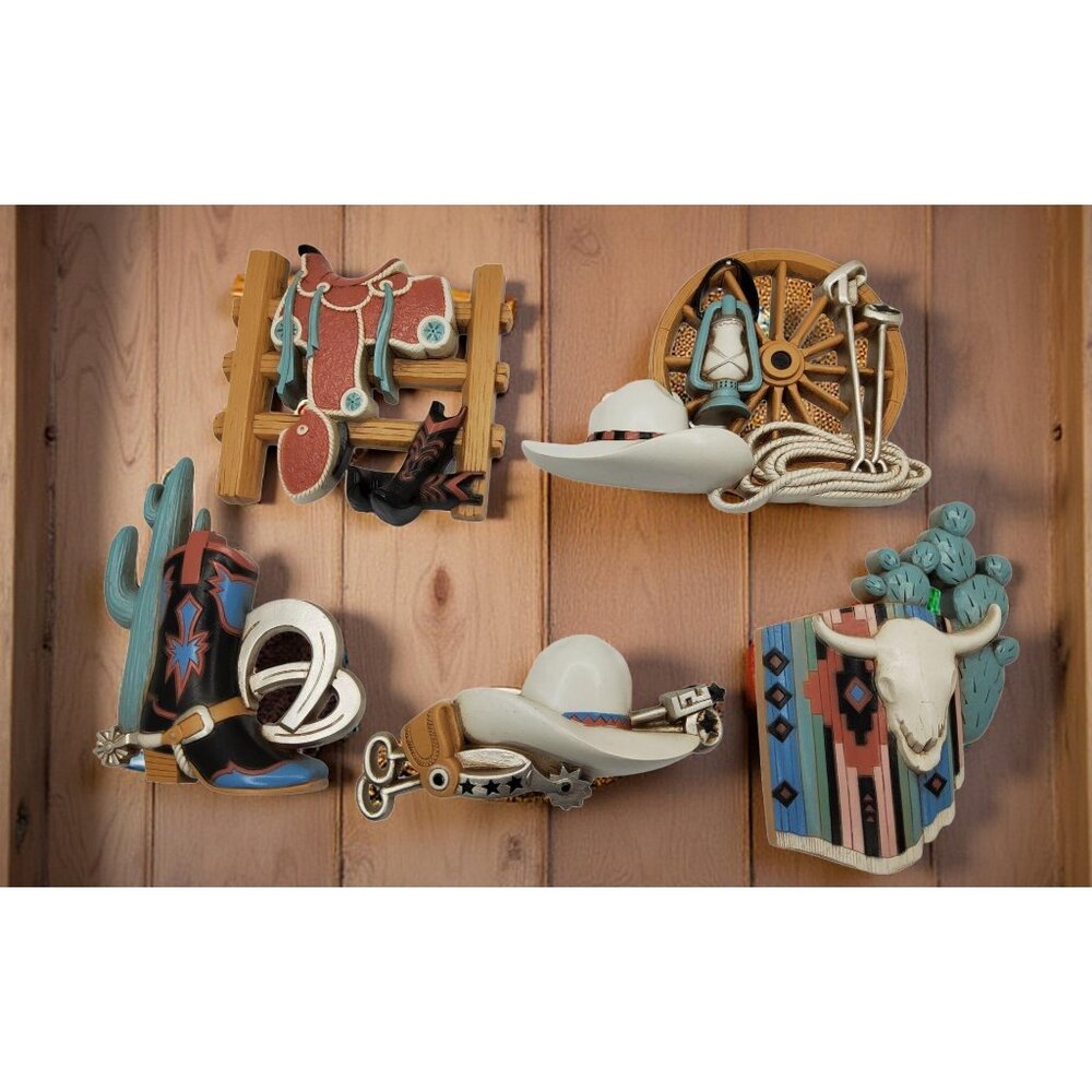 Vintage 1990's Southwestern Style Wall Plaques Set of 5 by Burwood Product Co
